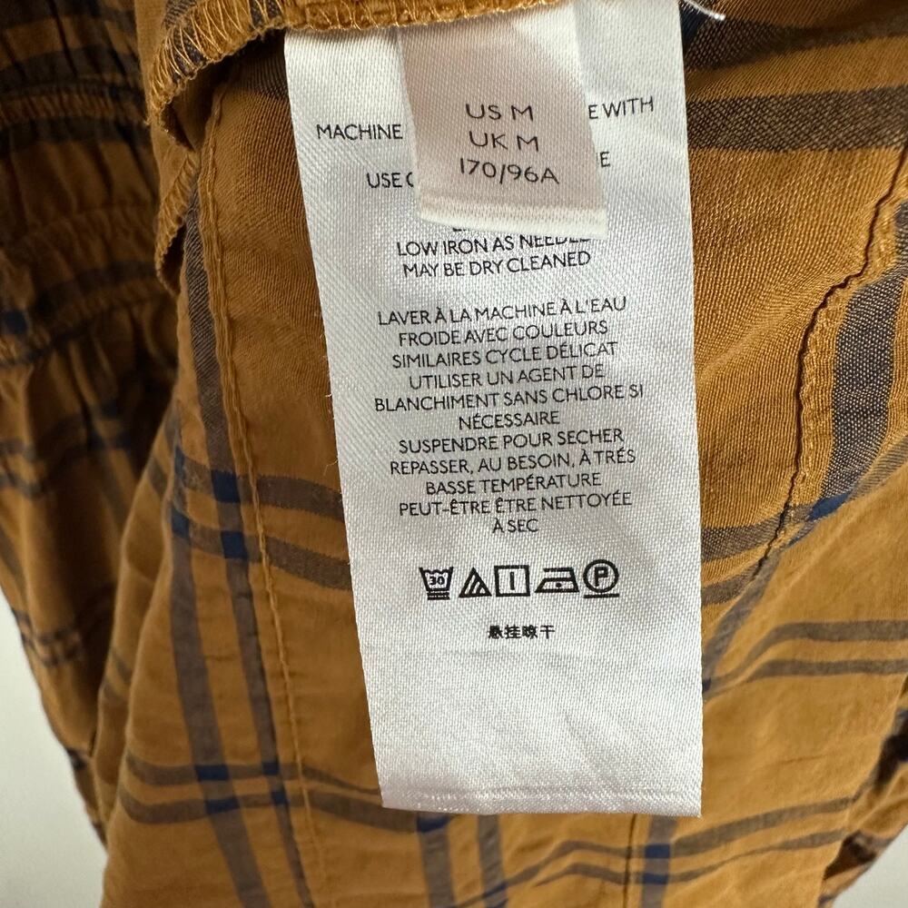 Maeve by Anthropologie Sumerset Camel Plaid Tiered Maxi Dress M Prairie Fall - Picture 14 of 16